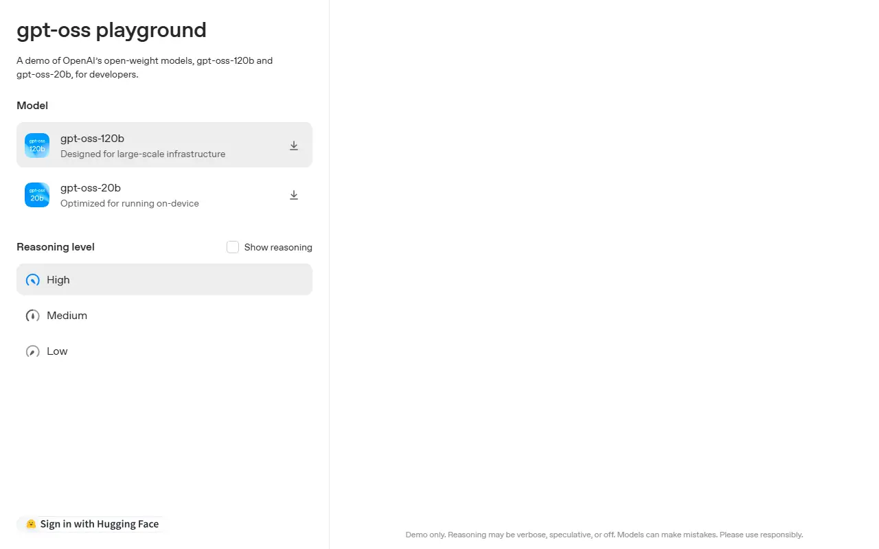 GPT-OSS screenshot