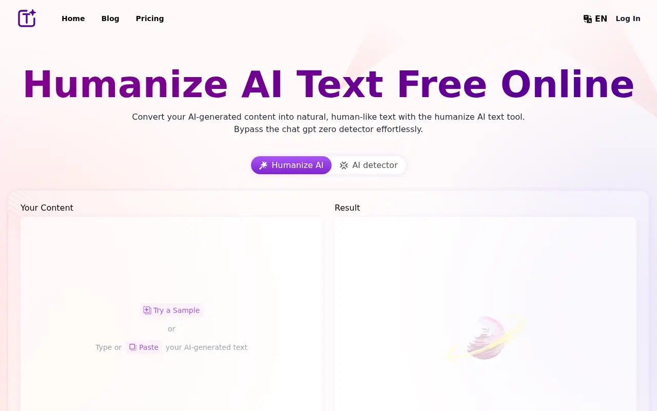 Humanize screenshot
