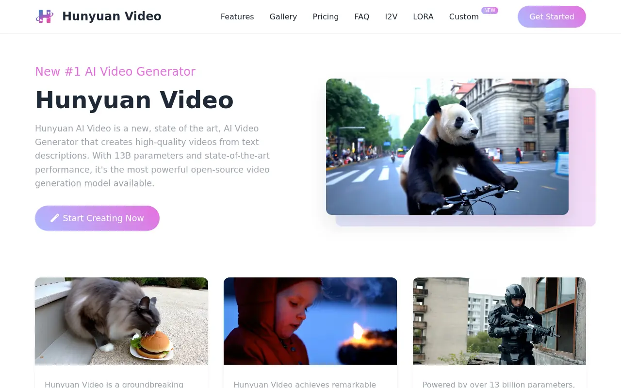 Hunyuan Video AI screenshot
