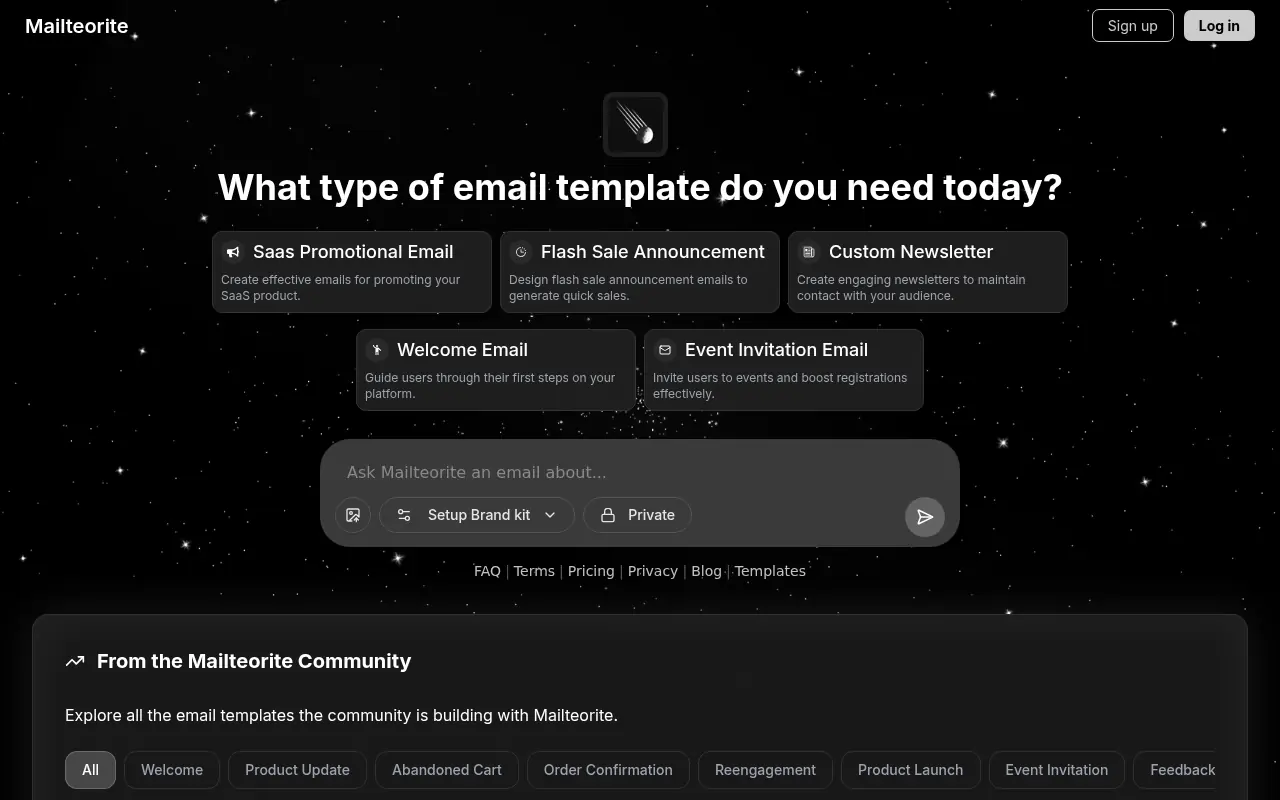 Mailteorite screenshot