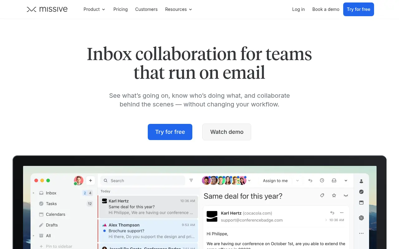 Missive screenshot