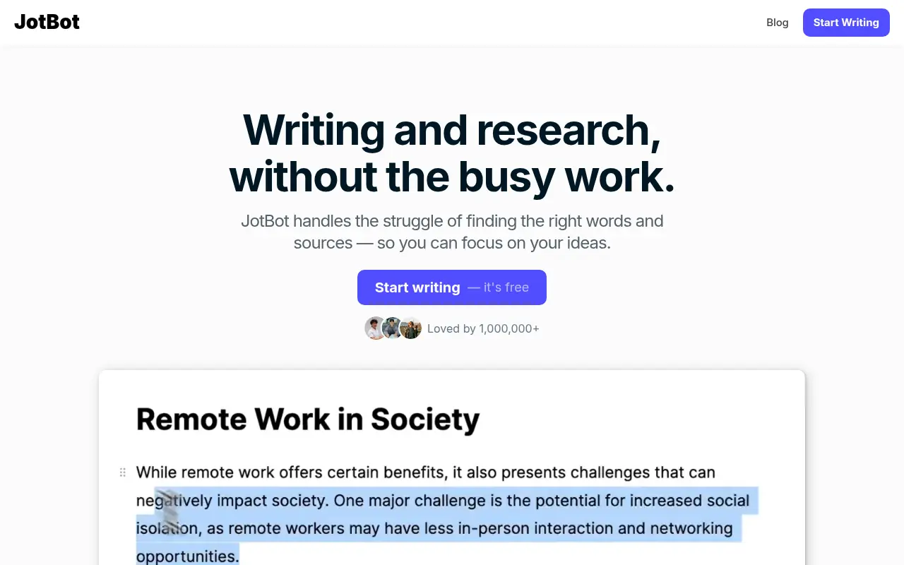 MyJotBot screenshot