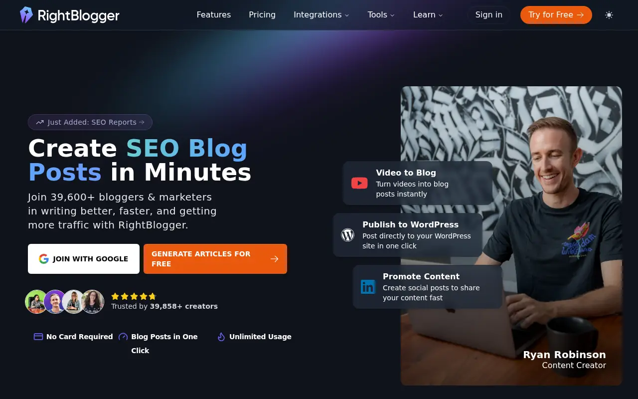 RightBlogger screenshot