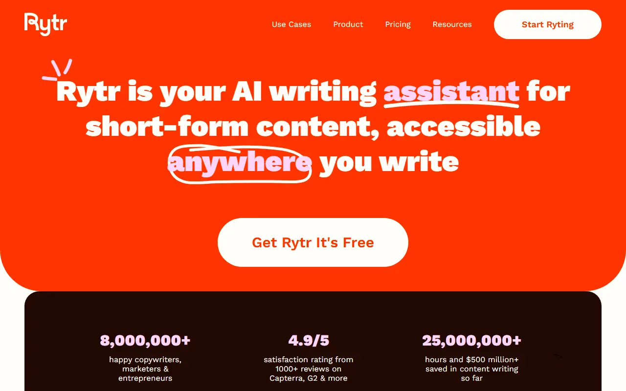 Rytr screenshot