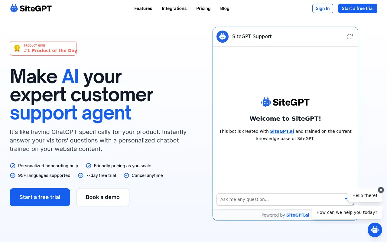 SiteGPT screenshot