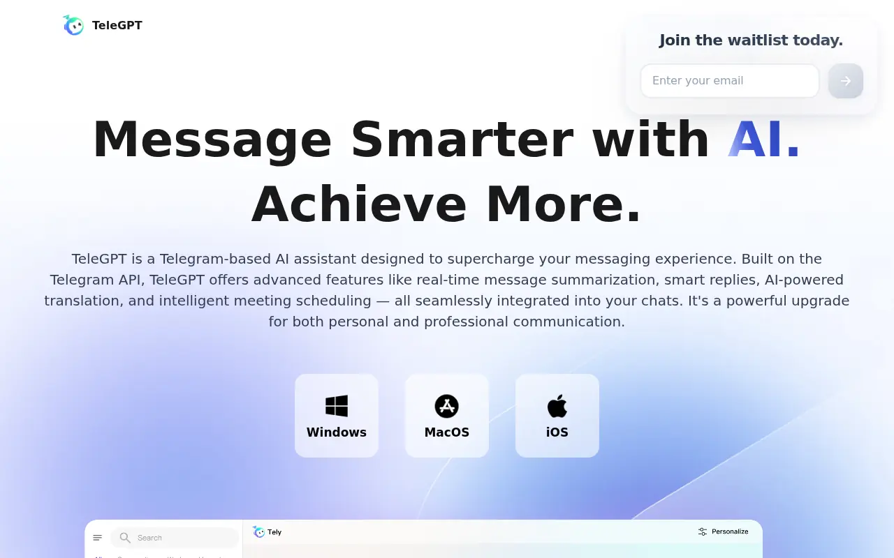 TeleGPT screenshot