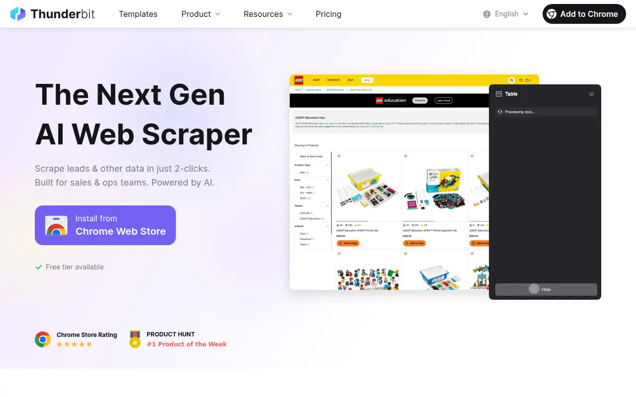 Thunderbit screenshot