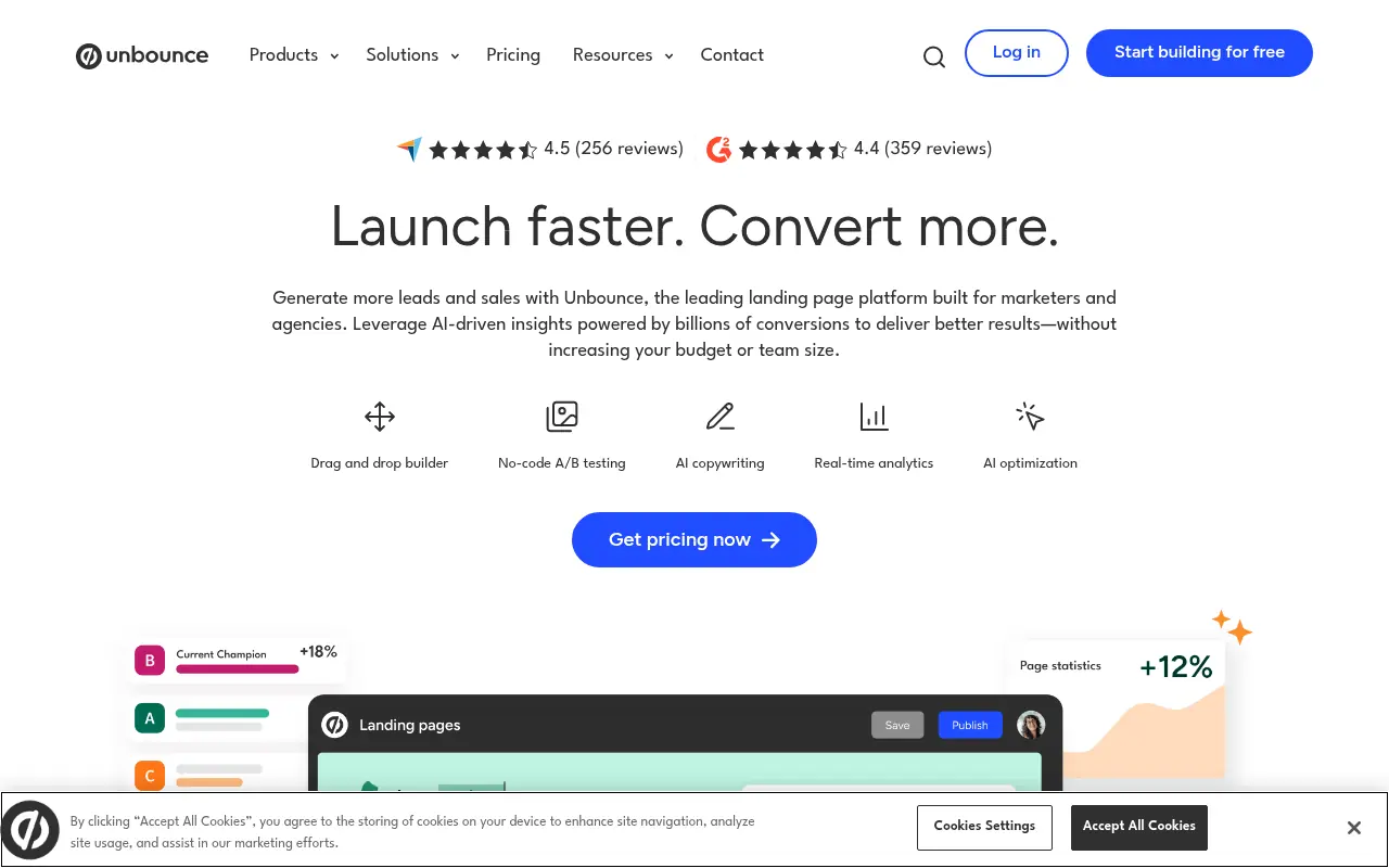 Unbounce screenshot