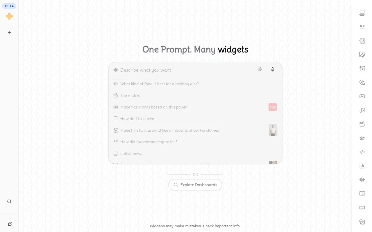 Widgens screenshot