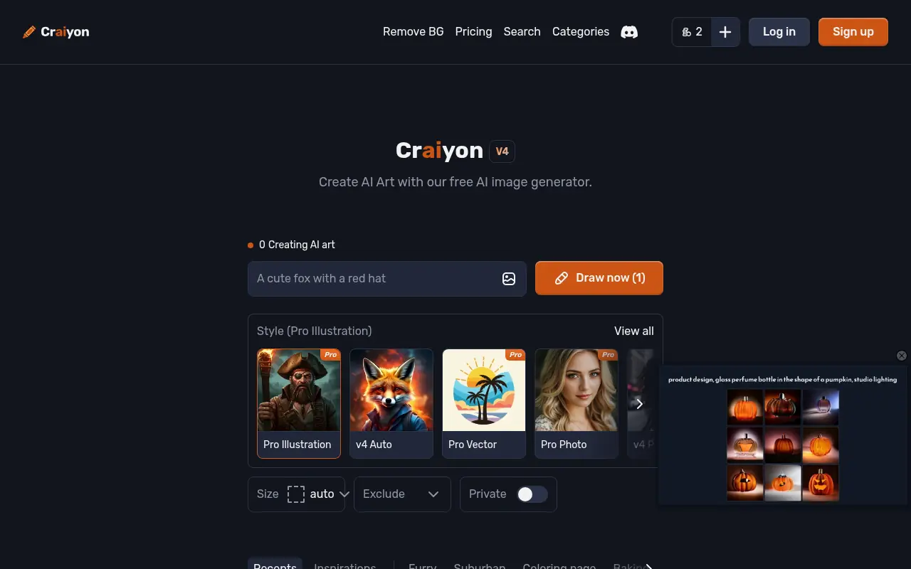 Craiyon screenshot