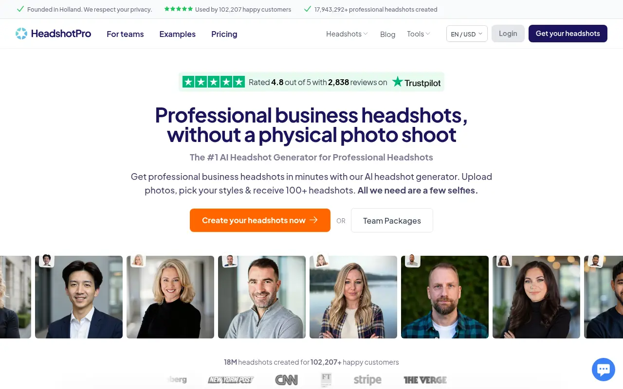HeadshotPro screenshot