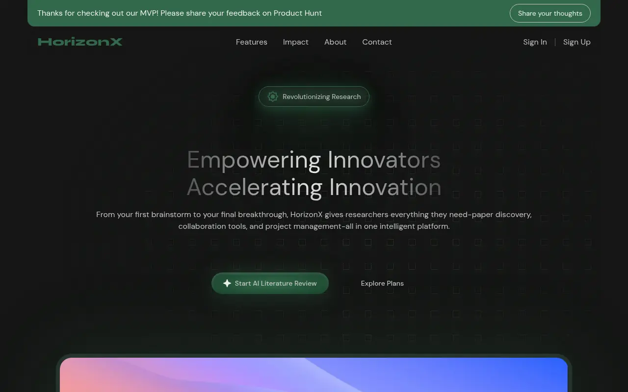 HorizonX screenshot
