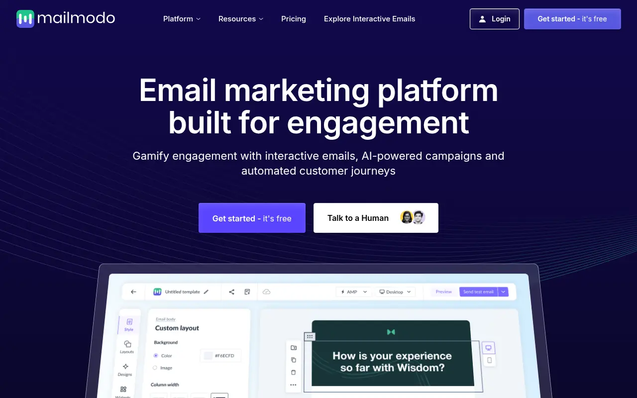 Mailmodo screenshot