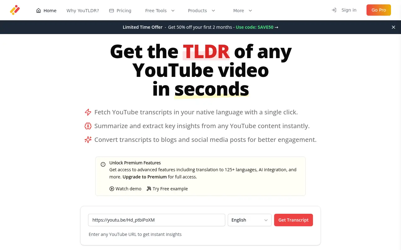 YOU-TLDR screenshot
