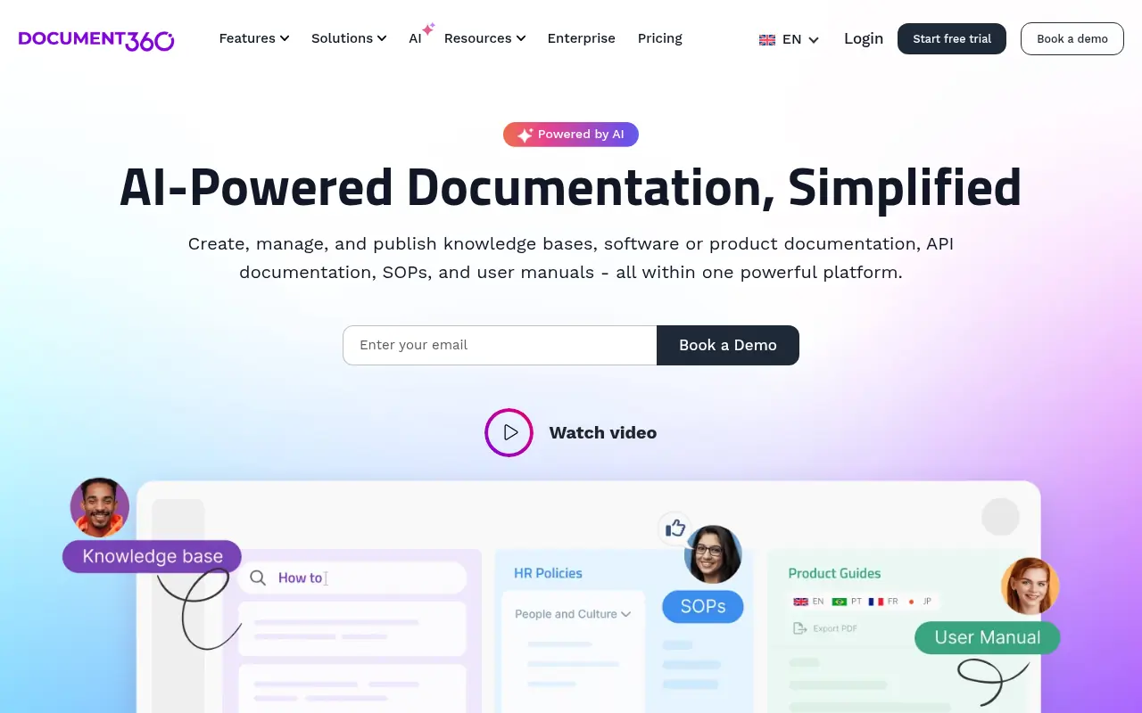 Document360 screenshot