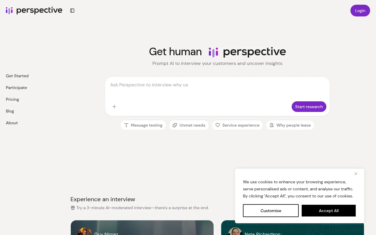 Perspective AI screenshot