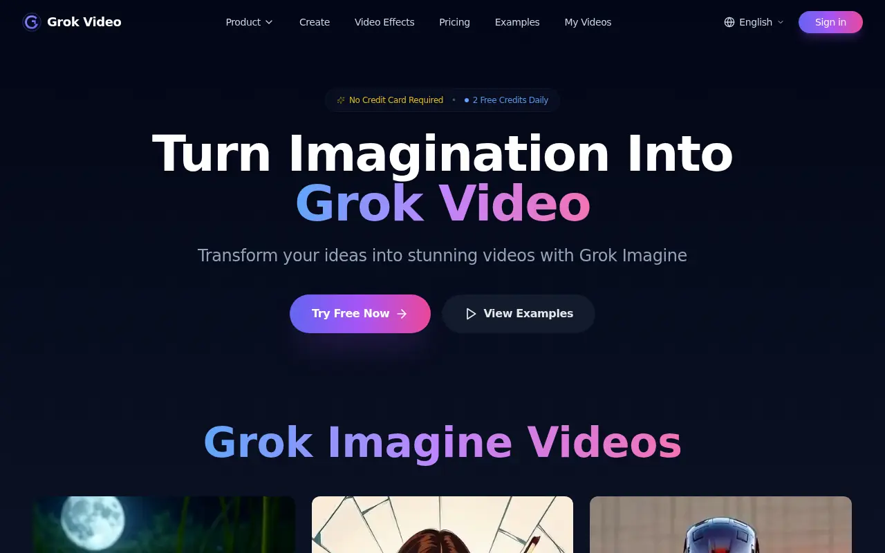 Grok Video screenshot