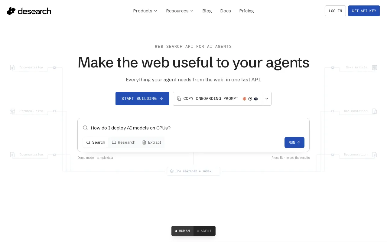 Desearch screenshot
