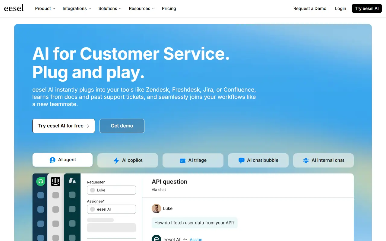 eesel AI screenshot